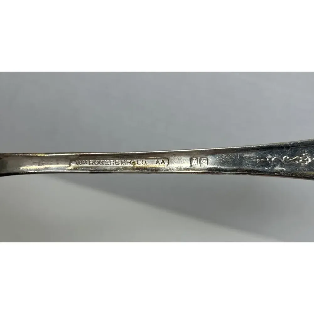 Wm Rogers Mfg. Co 1953 JUBLILEE Flatware Silver plate PIERCED SERVING SPOON 8.5”